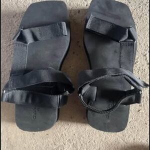 Charlotte Russe Black Velcro Sandals Size 8